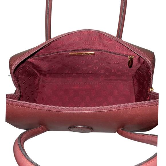 Cartier Vintage Leather Handbag Must De Cartier Bordeaux Burgundy Color - Picture 9 of 15